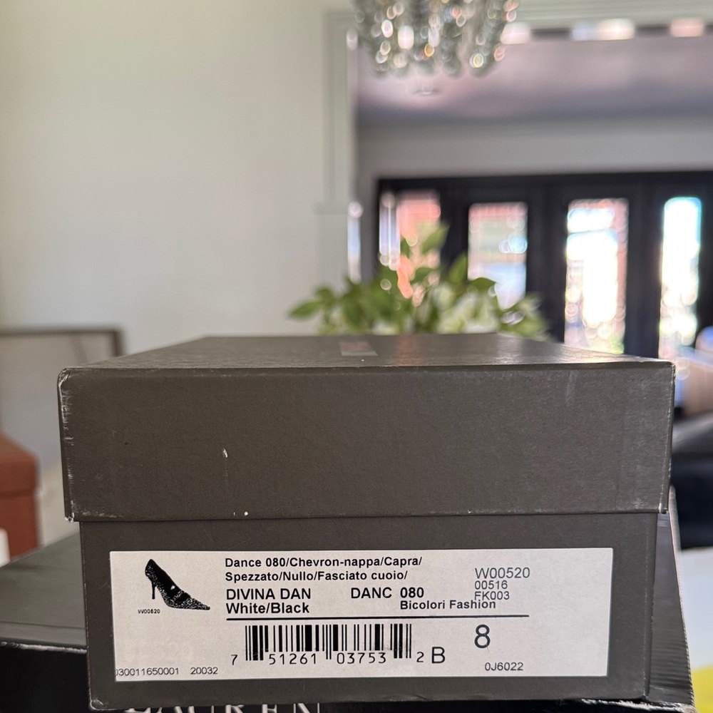 Bruno Magli Black and White Herringbone Loafers